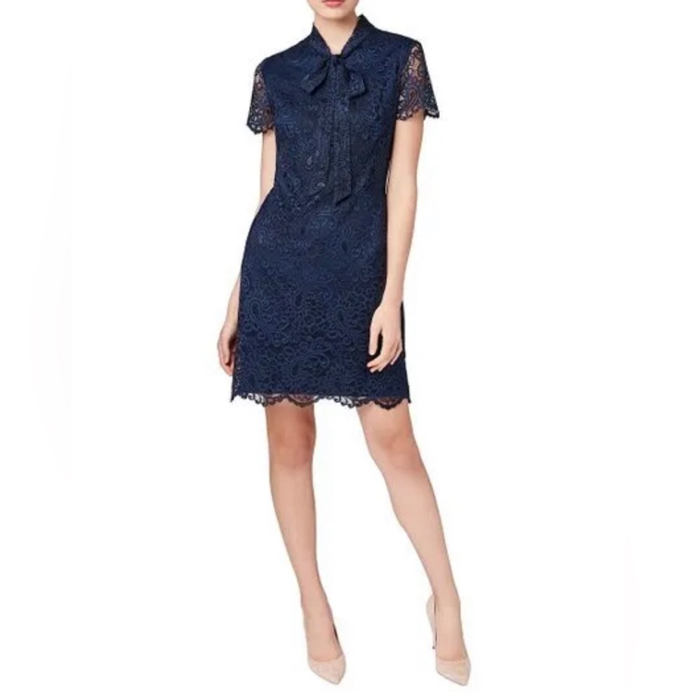 Betsy Johnson Navy Blue dress with Bow necktie